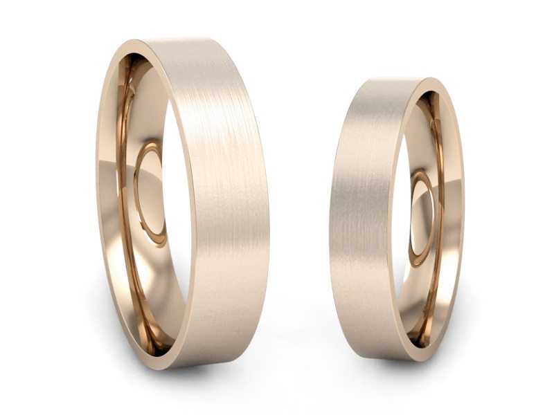 Złote Obrączki klasyczne różowe złoto 585 - P4050140T135cmp — zdjęcie 3