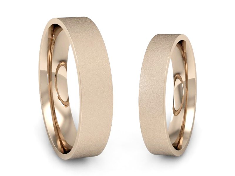 Złote Obrączki klasyczne różowe złoto 585 - P4050140T135cms — zdjęcie 3