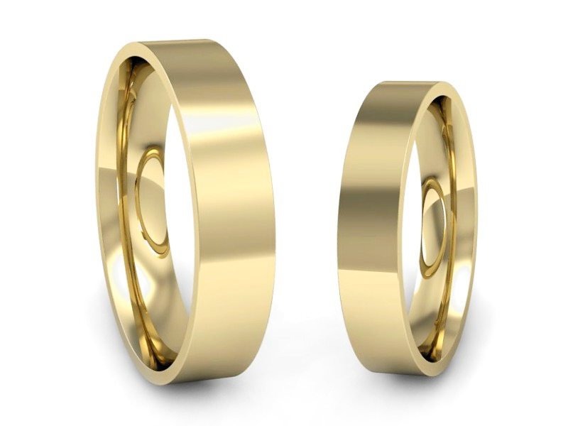 Obrączki żółte złoto obrączki klasyczne 585 - P4050140T135z — zdjęcie 3