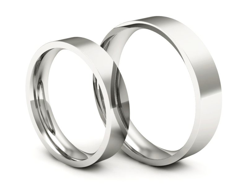 Obrączki białe złoto obrączki klasyczne 585 - P4050160T136b — zdjęcie 3