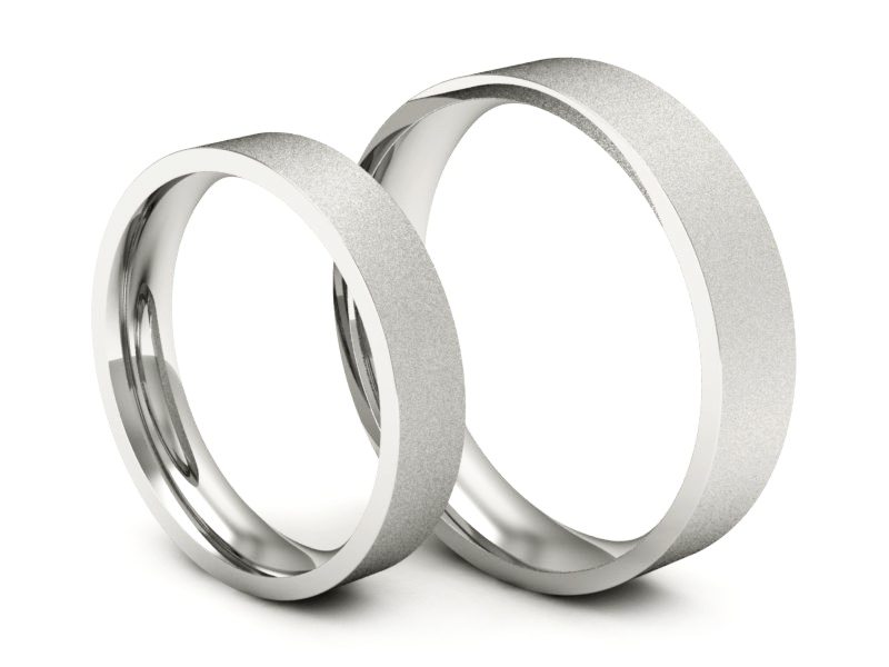 Obrączki białe złoto obrączki klasyczne - P4050160T136bms — zdjęcie 3