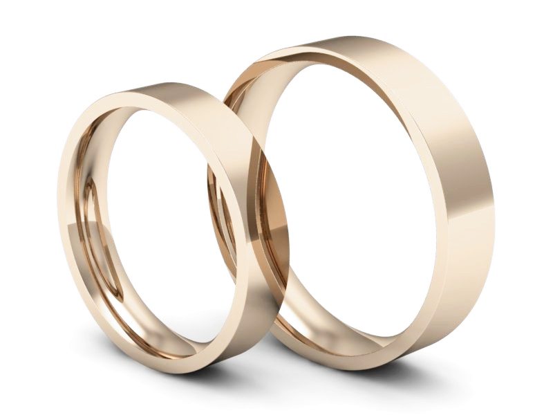 Obrączki klasyczne różowe złoto proba 585 - P4050160T136c — zdjęcie 3