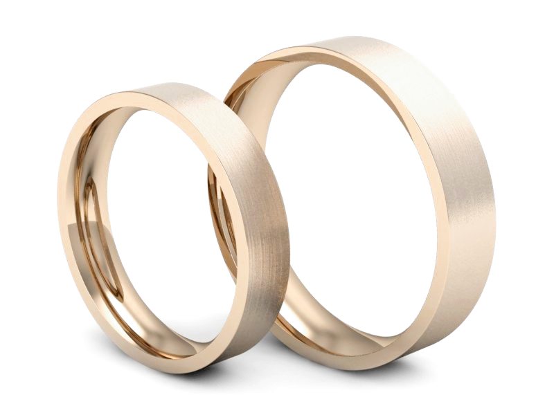 Złote Obrączki klasyczne różowe złoto 585 - P4050160T136cmp — zdjęcie 3