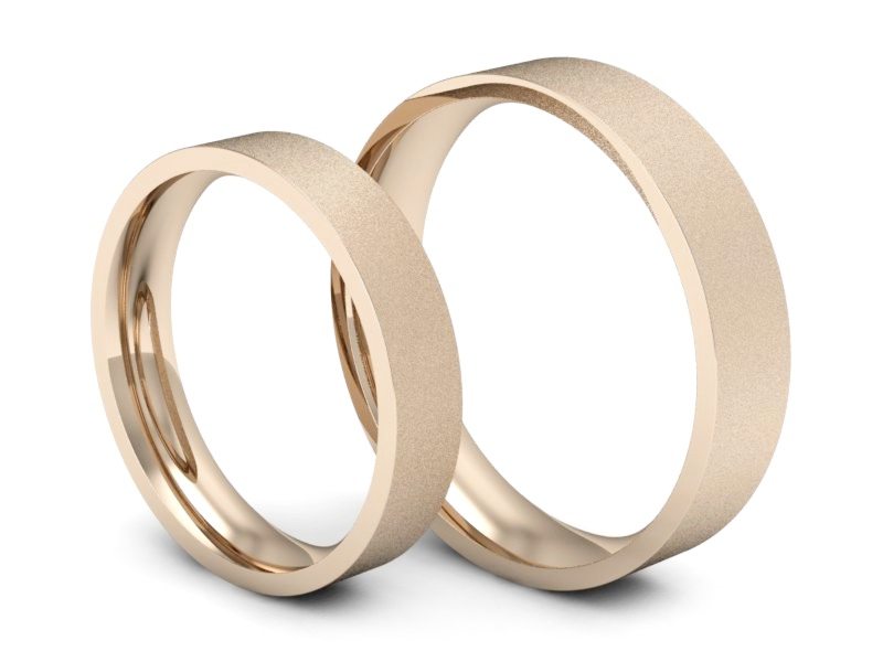 Złote Obrączki klasyczne różowe złoto 585 - P4050160T136cms — zdjęcie 3