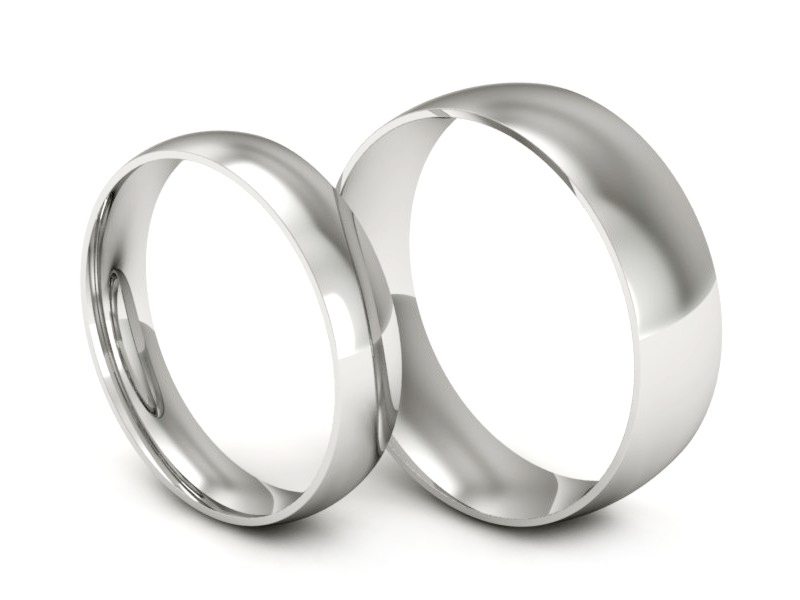 Obrączki białe złoto obrączki klasyczne 585 - P4060120T129b — zdjęcie 3