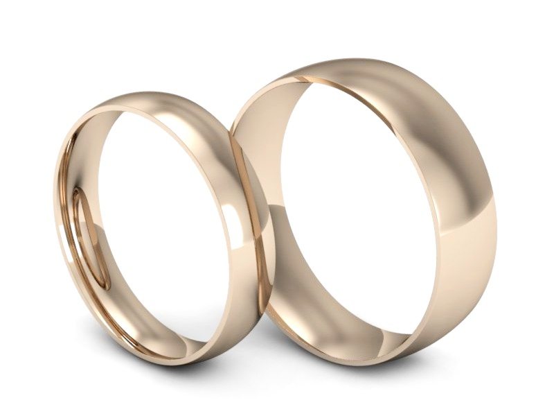Obrączki klasyczne różowe złoto proba 585 - P4060120T129c — zdjęcie 3
