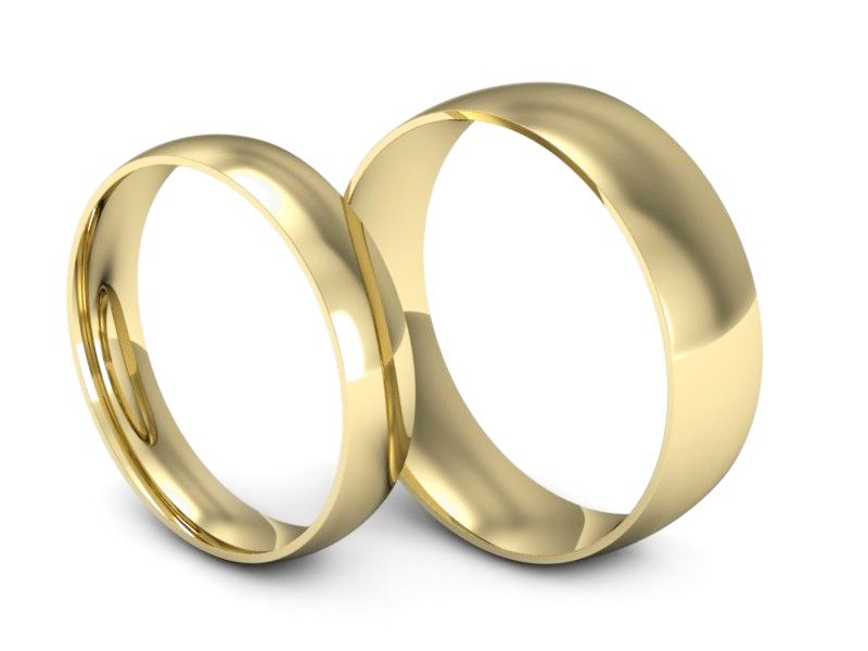 Obrączki żółte złoto obrączki klasyczne 585 - P4060120T129z — zdjęcie 3