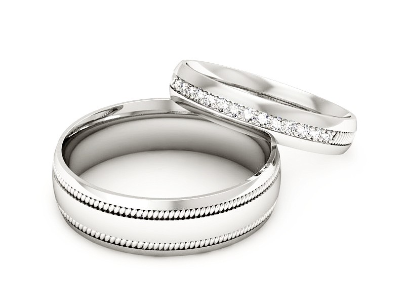 Obrączki z brylantami białe złoto 585 - P40601518T172b — zdjęcie 3