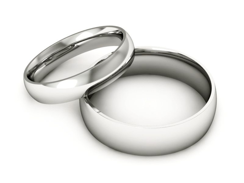 Obrączki białe złoto obrączki klasyczne 585 - P4060160T130b — zdjęcie 2