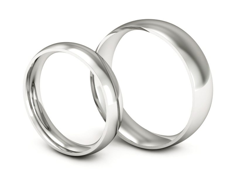 Obrączki białe złoto obrączki klasyczne 585 - P4060160T130b — zdjęcie 3