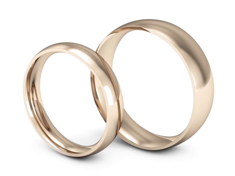 Obrączki klasyczne różowe złoto proba 585 - P4060160T130c — zdjęcie 3