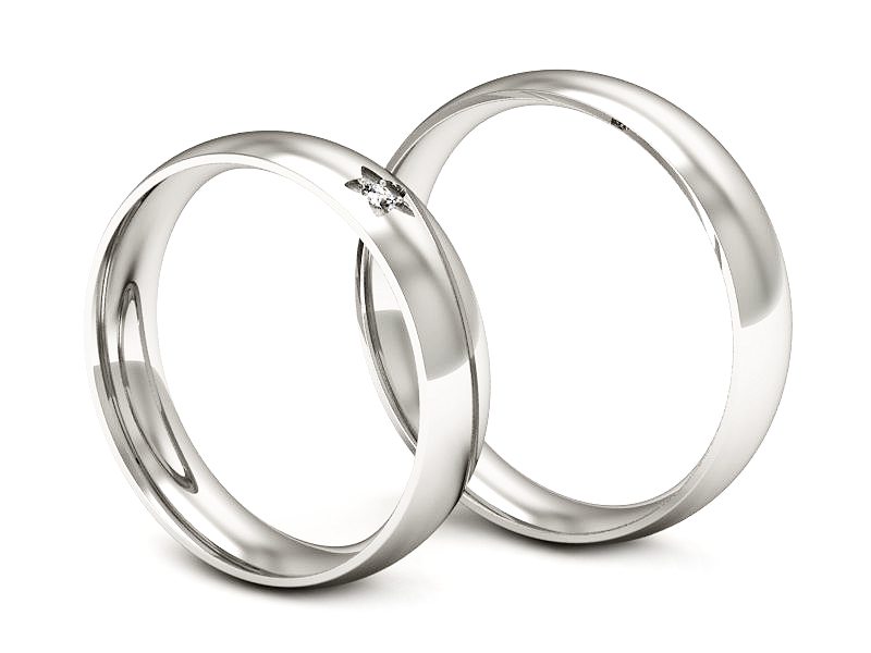 Złote Obrączki z brylantami złote białe złoto - P45150T170b — zdjęcie 3