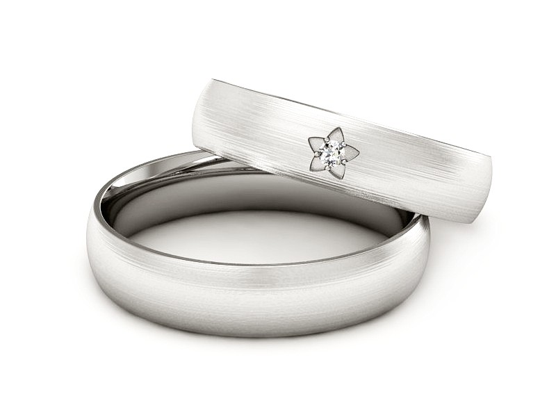 Obrączki z diamentem obrączki białe złoto - P45150T170bmp — zdjęcie 2