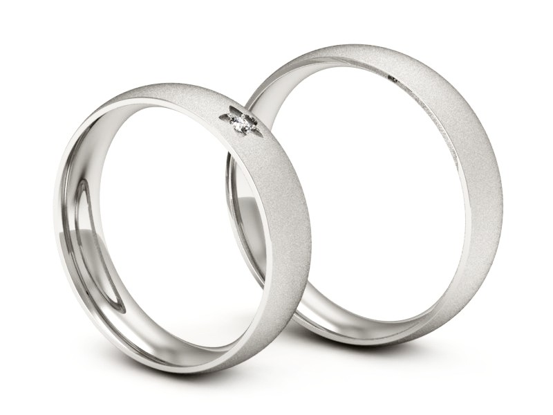 Obrączki z diamentem obrączki białe złoto - P45150T170bms — zdjęcie 3