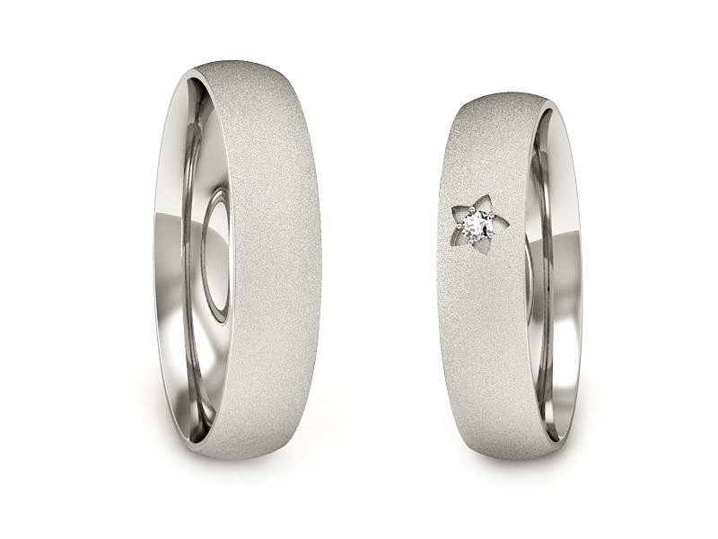 Obrączki z diamentem obrączki białe złoto - P45150T170bms