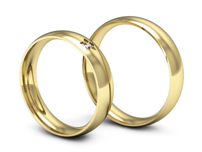 Obrączki z diamentem złote obrączki złoto 14k - P45150T170z — zdjęcie 3