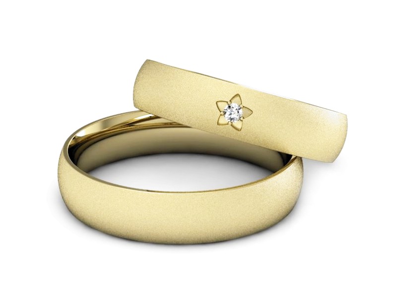 Obrączki z brylantem nowoczesne obrączki 585 - P45150T170zms — zdjęcie 2