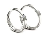 Obrączki ślubne obrączki z brylantem soczewkowe białe 585 - P45180T199b- 3