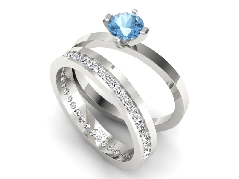 Pierścionek z topazem i brylantami białe złoto - P47145T33ba — zdjęcie 3