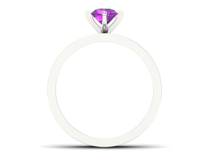 Złoty Pierścionek z ametystem i brylantami - P47145T33bat — zdjęcie 2