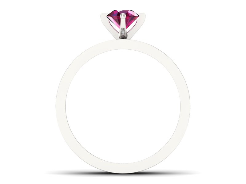 Pierścionek z rubinem i brylantami białe złoto - P47145T33br — zdjęcie 2