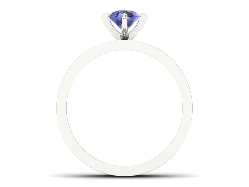 Złoty Pierścionek z tanzanitem i brylantami - P47145T33bt — zdjęcie 2