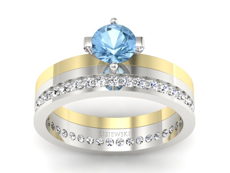 Pierścionek z topazem i brylantami złoto 585 - P47145T33bza