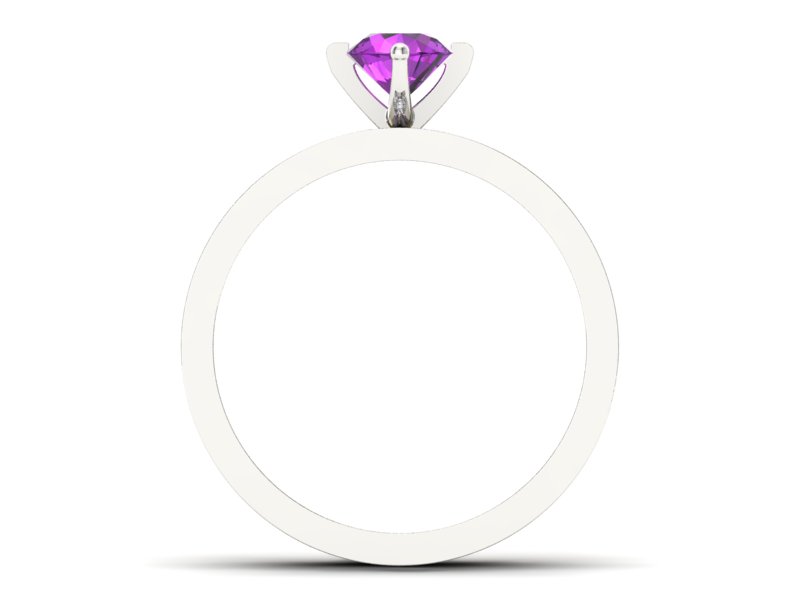 Złoty Pierścionek z ametystem i brylantami - P47145T33bzat — zdjęcie 2