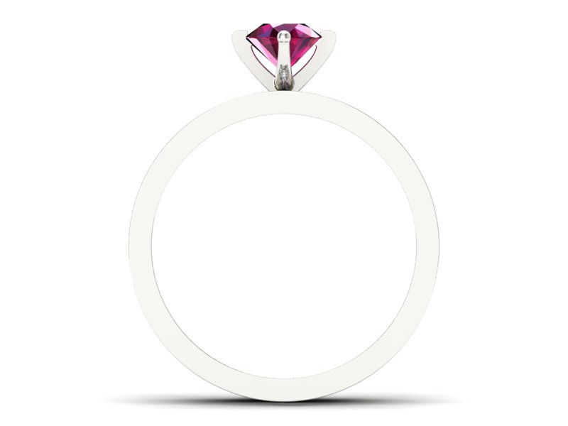 Złoty Pierścionek z rubinem i diamentami - P47145T33bzr — zdjęcie 2