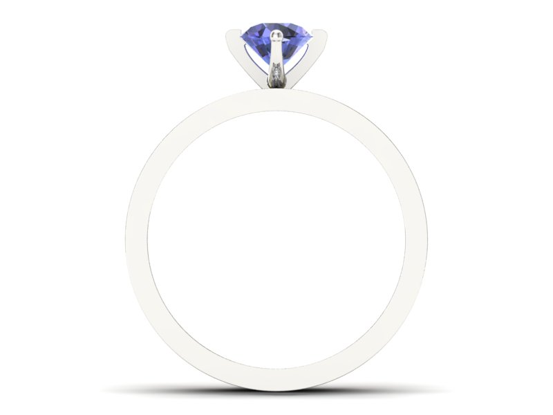 Złoty Pierścionek z tanzanitem i brylantami - P47145T33bzt — zdjęcie 2