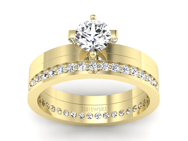 Złoty Pierścionek z brylantami żółte złoto 585 - P47145T33z