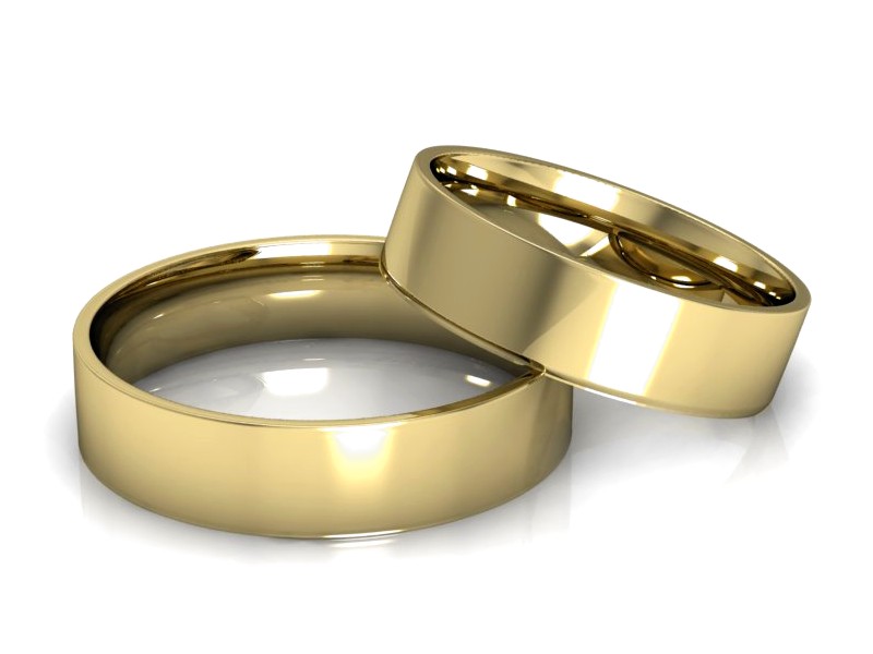 Obrączki żółte złoto obrączki klasyczne 585 - P50110T107z — zdjęcie 2