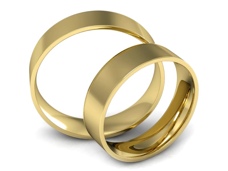 Obrączki żółte złoto obrączki klasyczne 585 - P50110T107z — zdjęcie 3