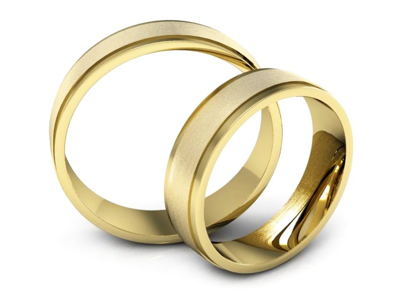 Obrączki żółte złoto obrączki klasyczne 585 - P50110T128zmp — zdjęcie 3