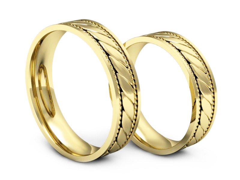Obrączki żółte złoto obrączki klasyczne 585 - P50140T102z — zdjęcie 3
