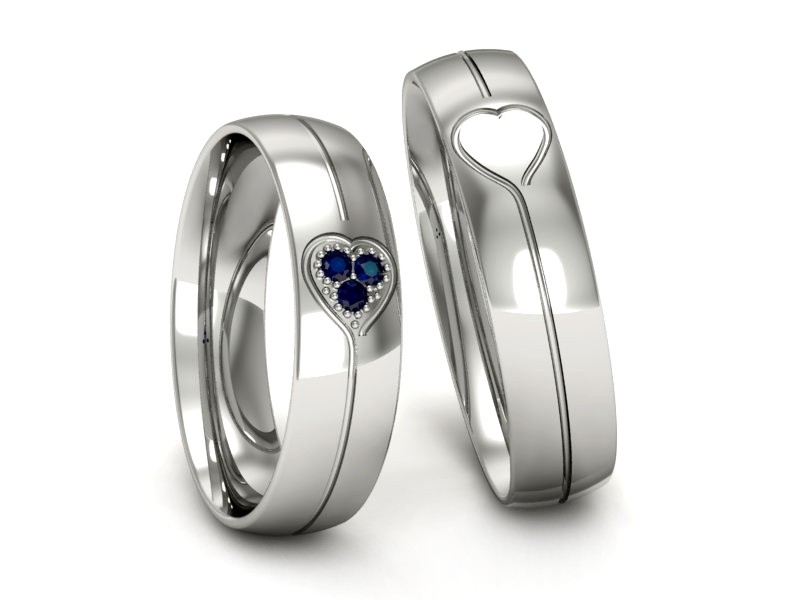 Obrączki z szafirami złote obrączki 585 - P50140t137bsz — zdjęcie 3
