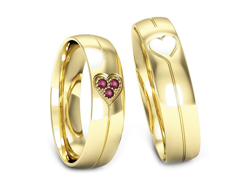 Obrączki z rubinem złote obrączki złoto 14k - P50140t137zr — zdjęcie 3