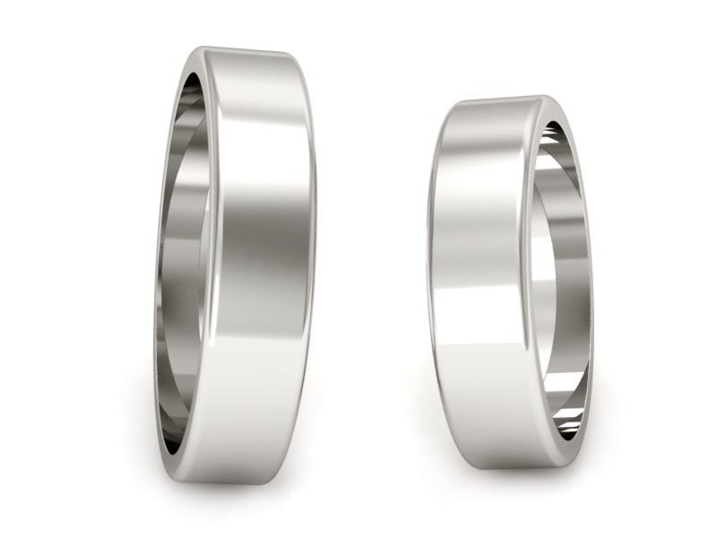 Obrączki białe złoto obrączki klasyczne 585 - P50140T143b — zdjęcie 3