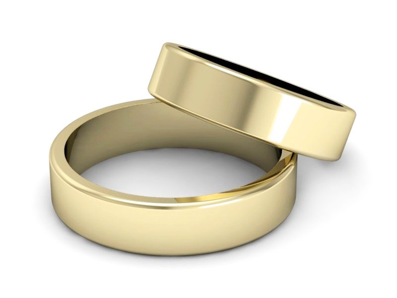Obrączki żółte złoto obrączki klasyczne 585 - P50140T143z — zdjęcie 2