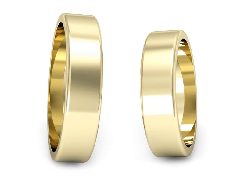 Obrączki żółte złoto obrączki klasyczne 585 - P50140T143z — zdjęcie 3