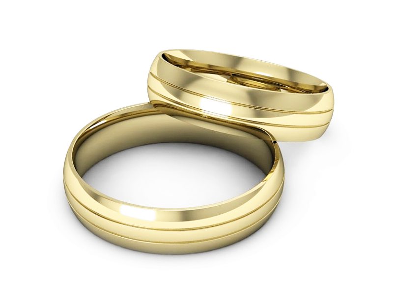 Obrączki żółte złoto obrączki klasyczne 585 - P50140T210z — zdjęcie 2