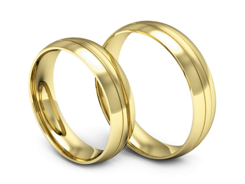 Obrączki żółte złoto obrączki klasyczne 585 - P50140T210z — zdjęcie 3