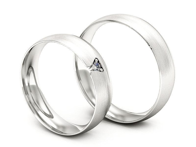 Obrączki z brylantem z soczewką białe złoto - P50140t222bmp — zdjęcie 3