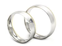 Obrączki ślubne z brylantem dwukolorowe żółte białe Au 14k - P50140t222bzmp- 3