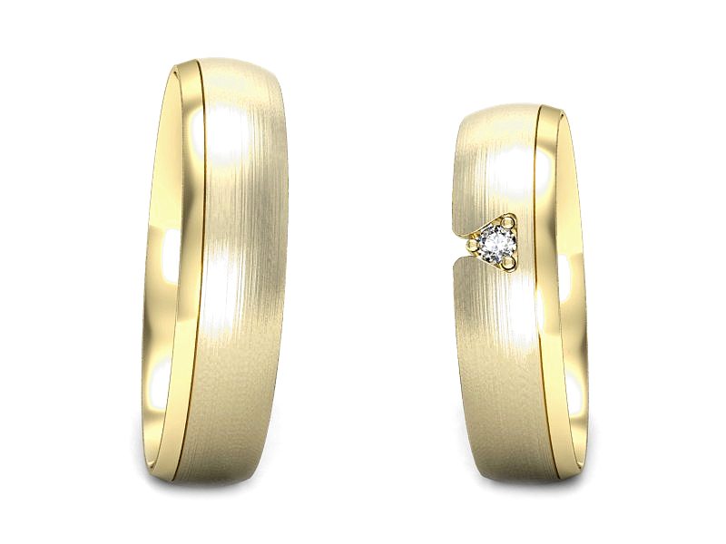 Obrączki z brylantem z soczewką żółte złoto - P50140t222zmp