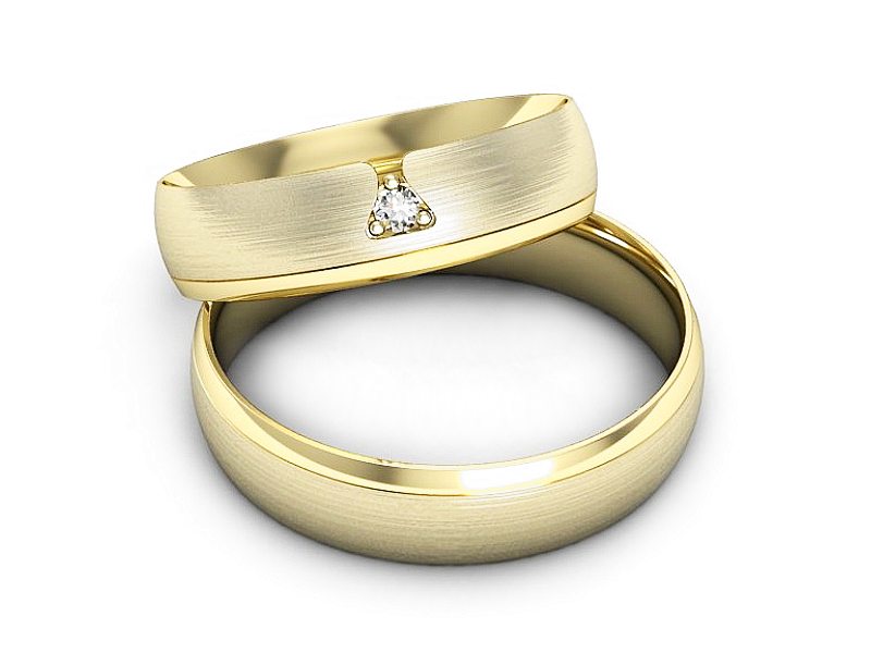 Obrączki z brylantem z soczewką żółte złoto - P50140t222zmp — zdjęcie 2