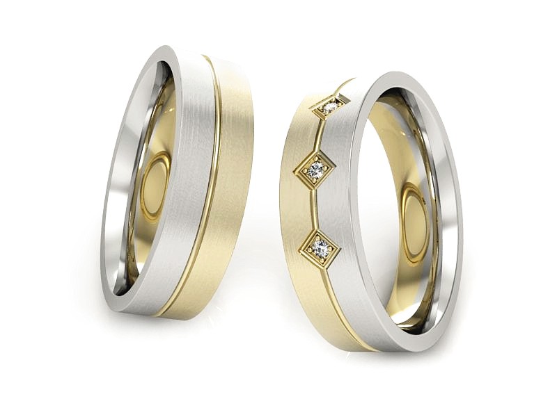 Obrączki z diamentami dwukolorowe obraczki - P50140T56BZ — zdjęcie 3