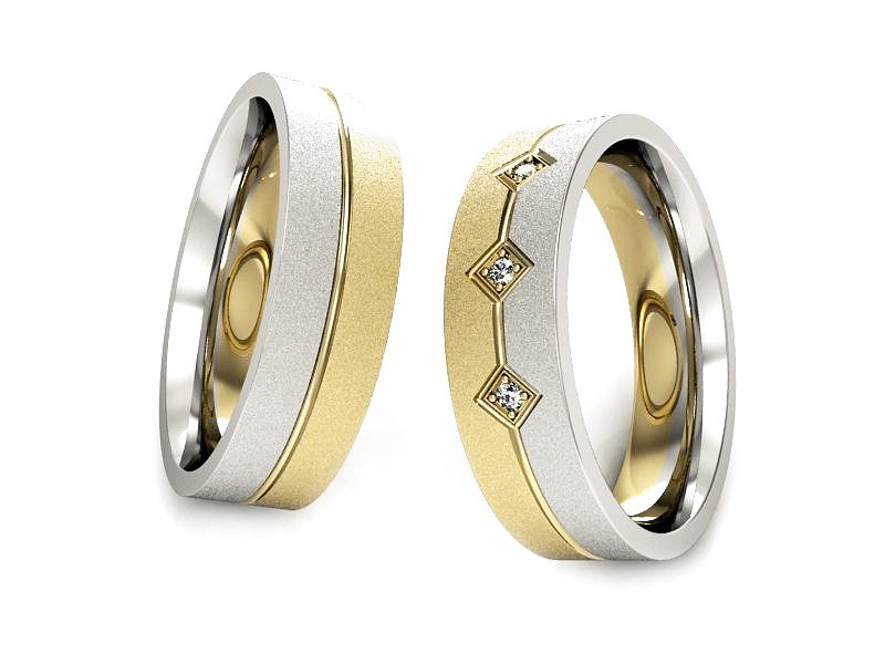 Obrączki z diamentami dwukolorowe obraczki - P50140T56zbms — zdjęcie 3