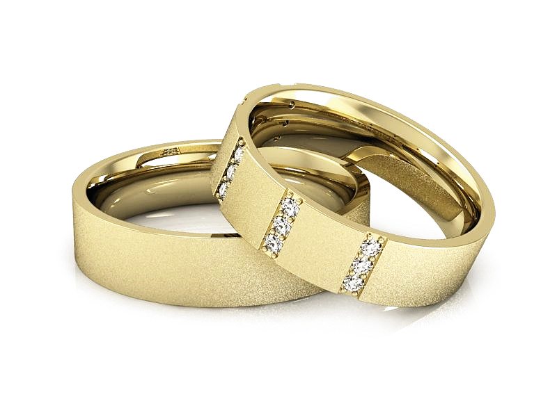 Obrączki z diamentami soczewkowe obrączki - P50140T59zms — zdjęcie 2