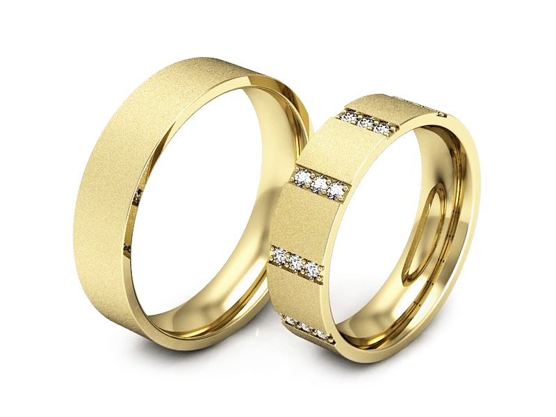 Obrączki z diamentami soczewkowe obrączki - P50140T59zms — zdjęcie 3